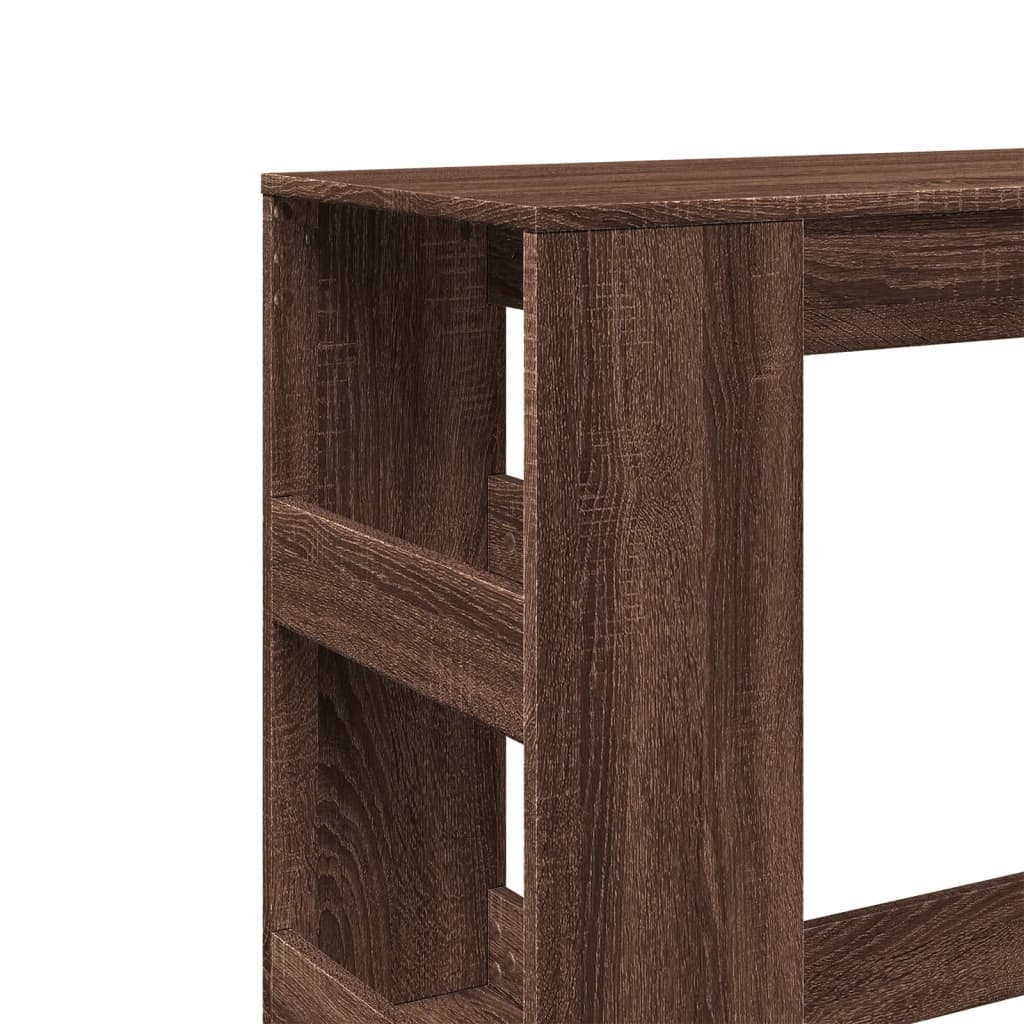 Brown Oak Bar Table with Racks, 90x40x103.5 cm - Engineered Wood