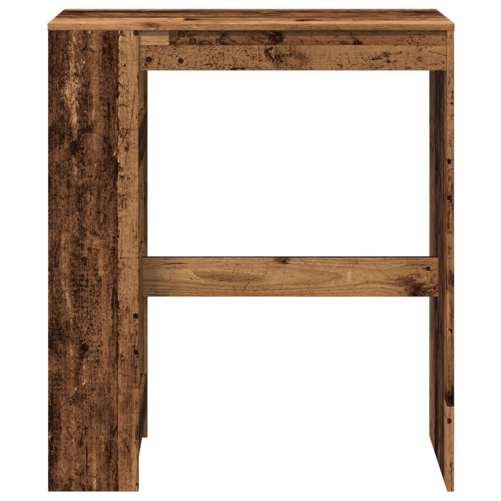 Rustic Bar Table with Racks, Old Wood Finish, 90x40x103.5 cm