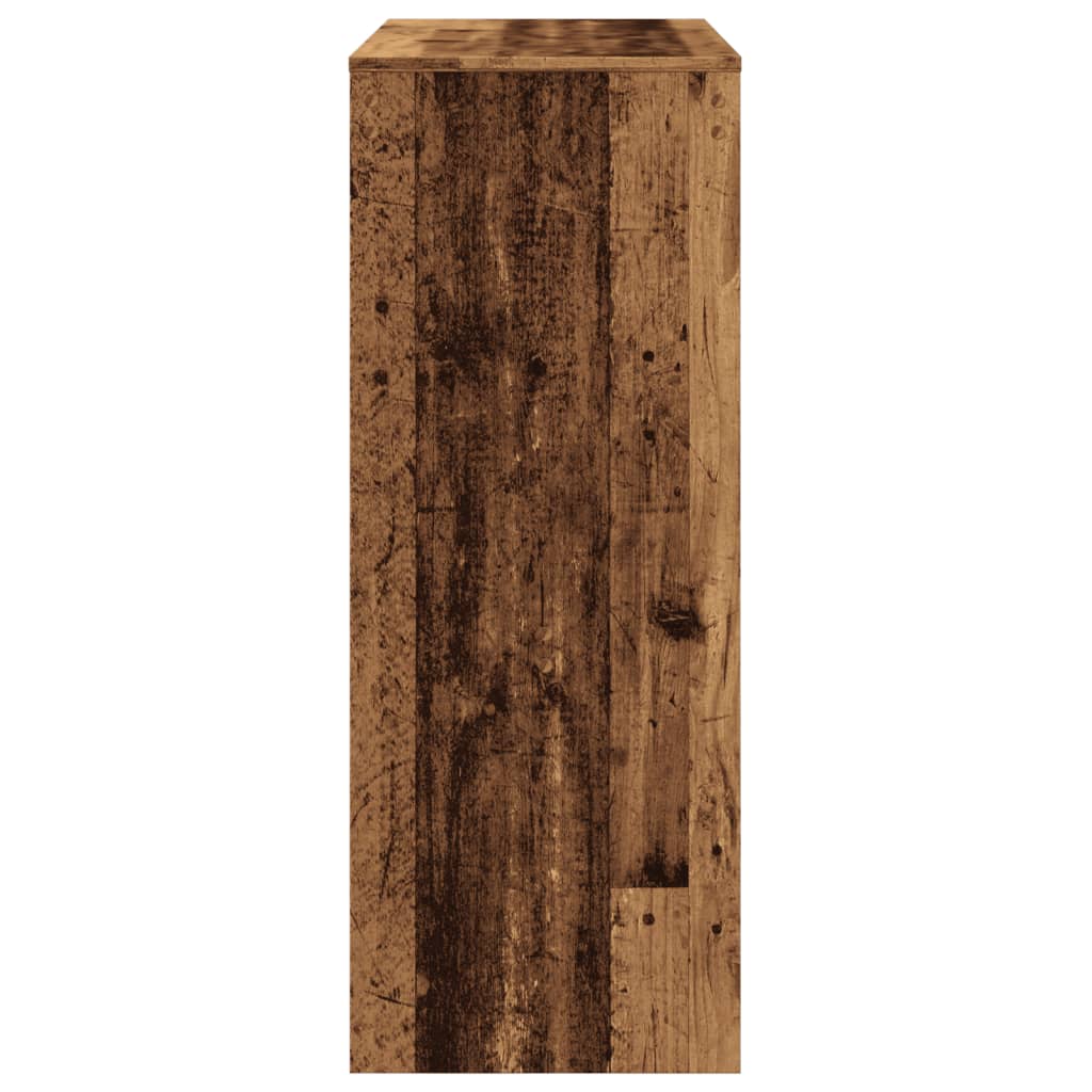 Rustic Bar Table with Racks, Old Wood Finish, 90x40x103.5 cm