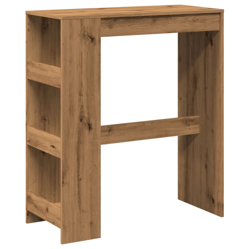 Artisan Oak Bar Table with Racks, Engineered Wood, 90x40x103.5 cm