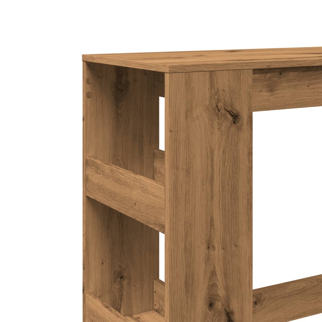 Artisan Oak Bar Table with Racks, Engineered Wood, 90x40x103.5 cm