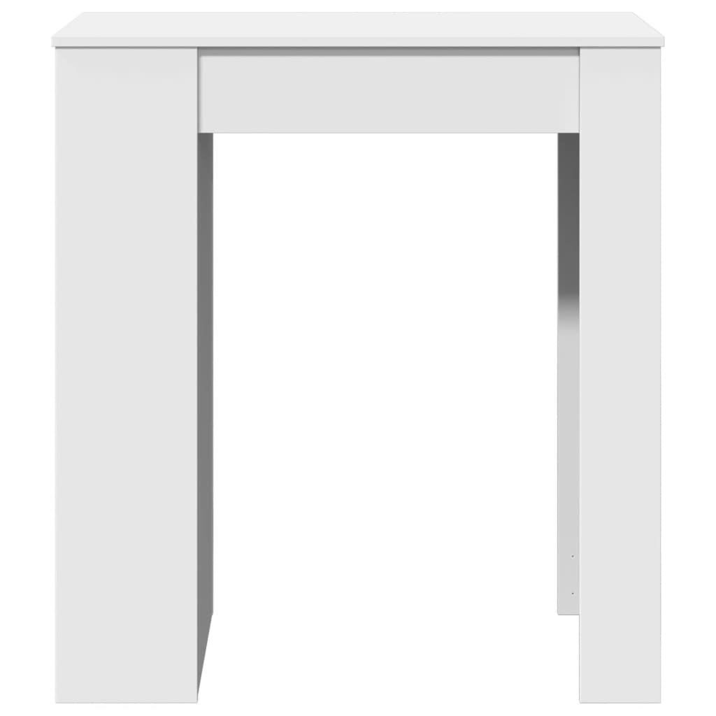 White Engineered Wood Bar Table with Racks - 95x47x103.5 cm