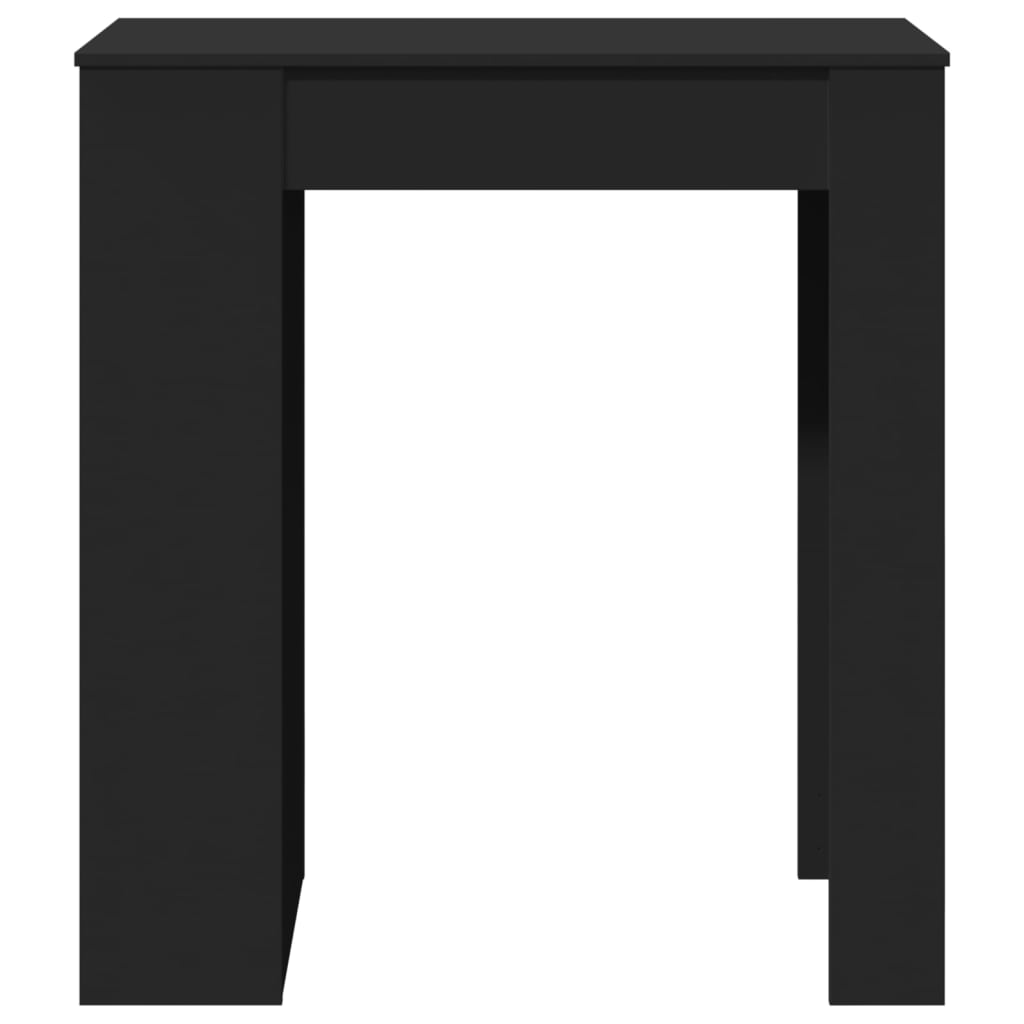 Stylish Black Engineered Wood Bar Table with Racks 95x47x103.5 cm