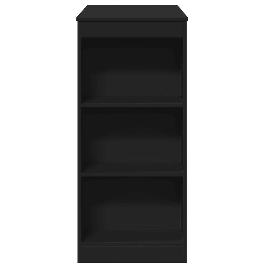 Stylish Black Engineered Wood Bar Table with Racks 95x47x103.5 cm