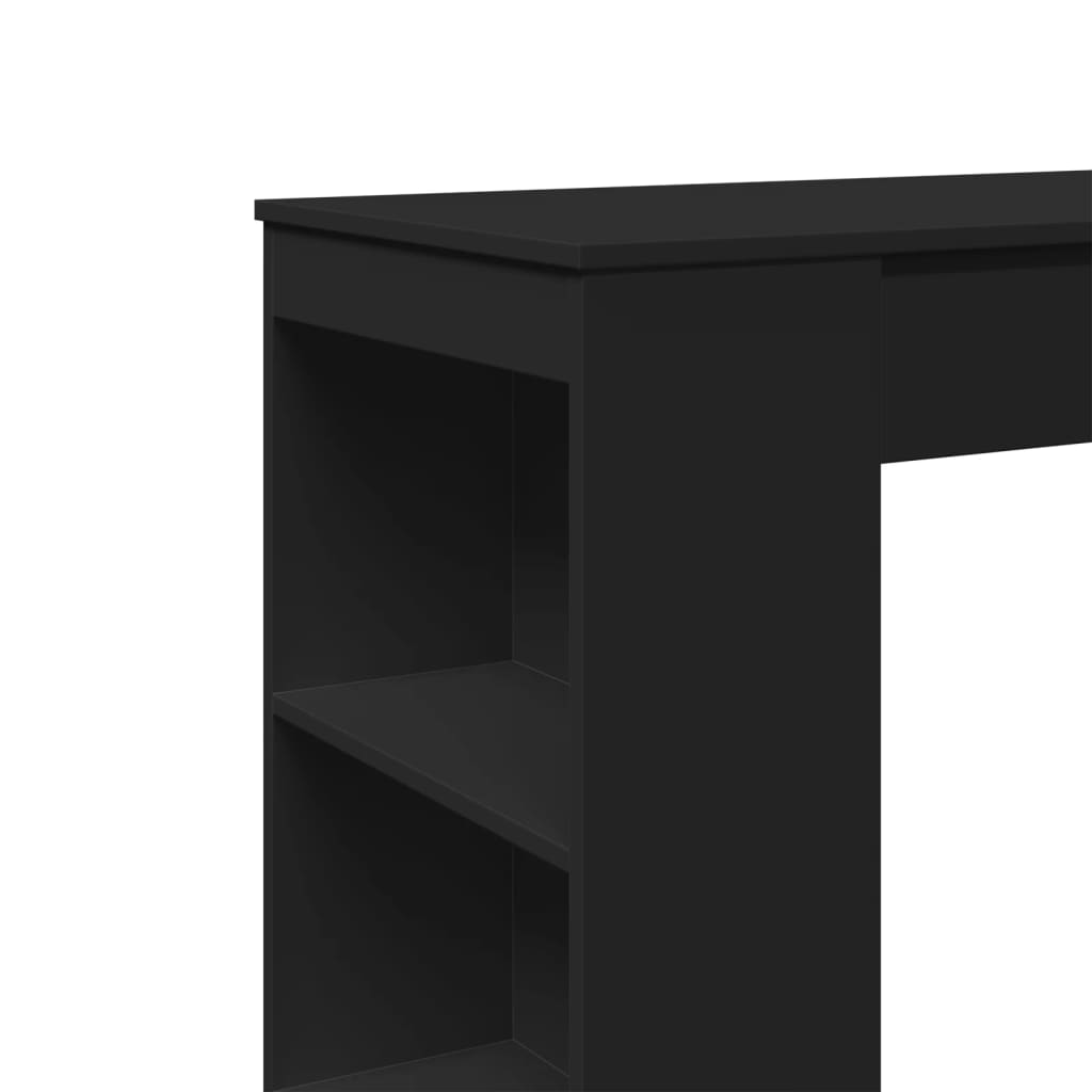 Stylish Black Engineered Wood Bar Table with Racks 95x47x103.5 cm