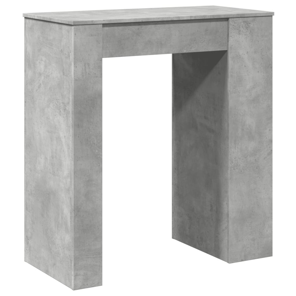 Concrete Grey Bar Table with Racks, Engineered Wood, 95x47x103.5 cm
