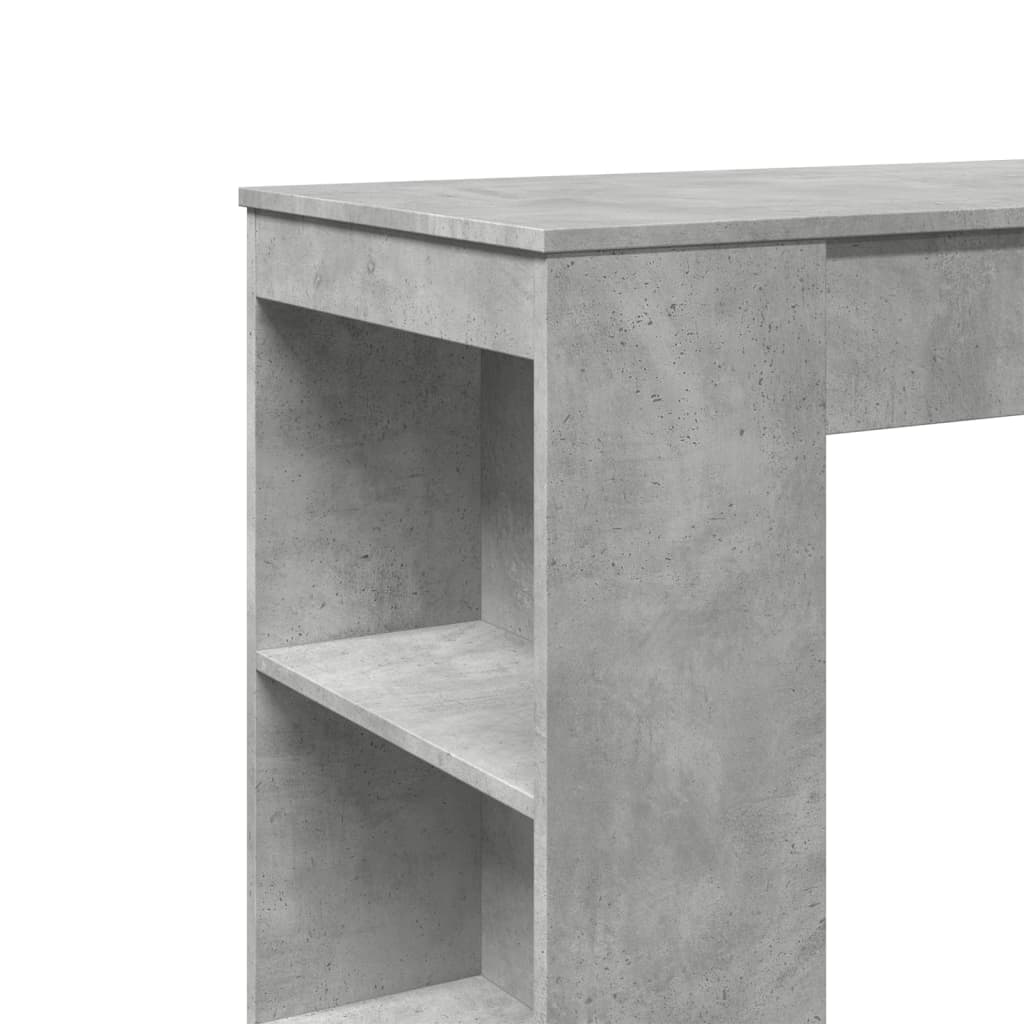Concrete Grey Bar Table with Racks, Engineered Wood, 95x47x103.5 cm