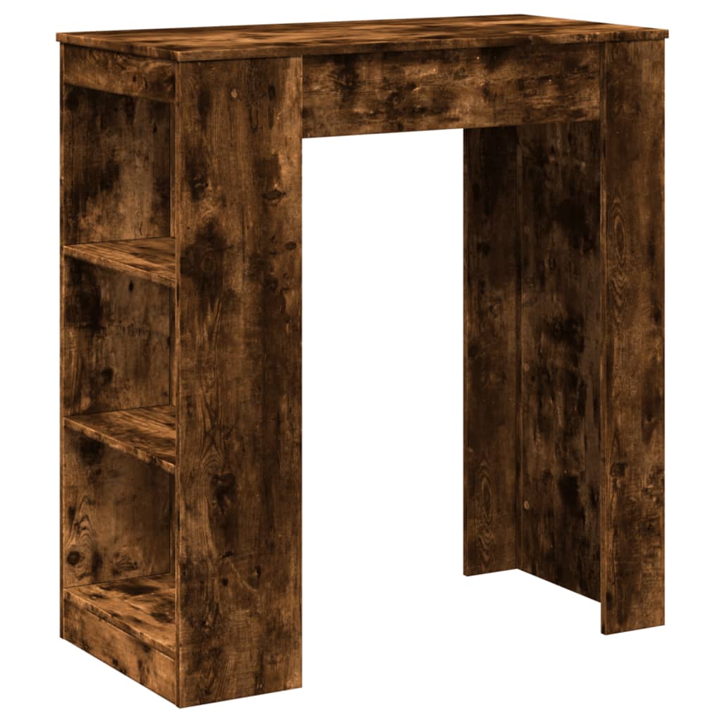Smoked Oak Bar Table with Racks, 95x47x103.5 cm, Engineered Wood