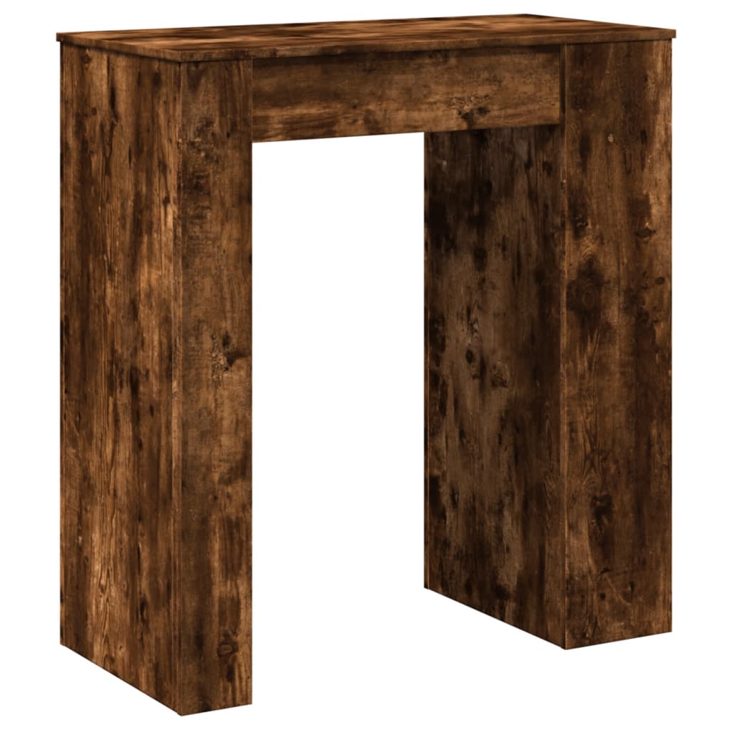 Smoked Oak Bar Table with Racks, 95x47x103.5 cm, Engineered Wood