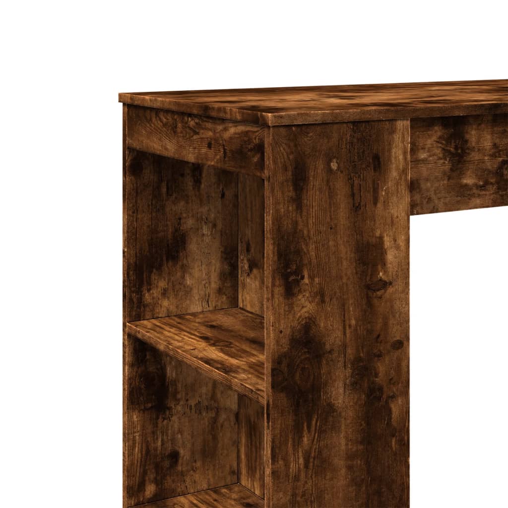 Smoked Oak Bar Table with Racks, 95x47x103.5 cm, Engineered Wood