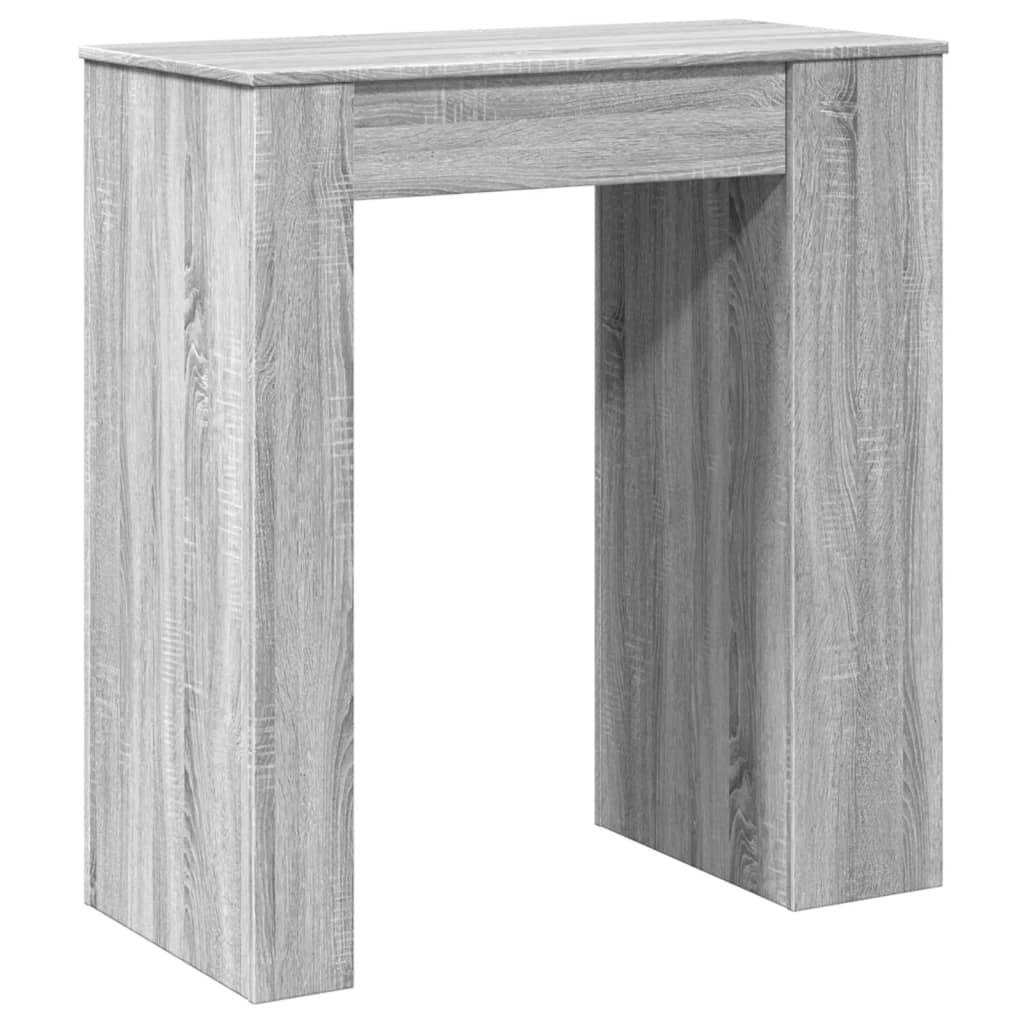 Grey Sonoma Bar Table with Racks - Engineered Wood 95x47x103.5 cm