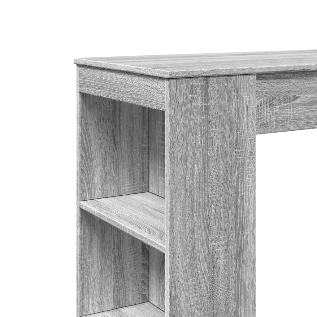 Grey Sonoma Bar Table with Racks - Engineered Wood 95x47x103.5 cm