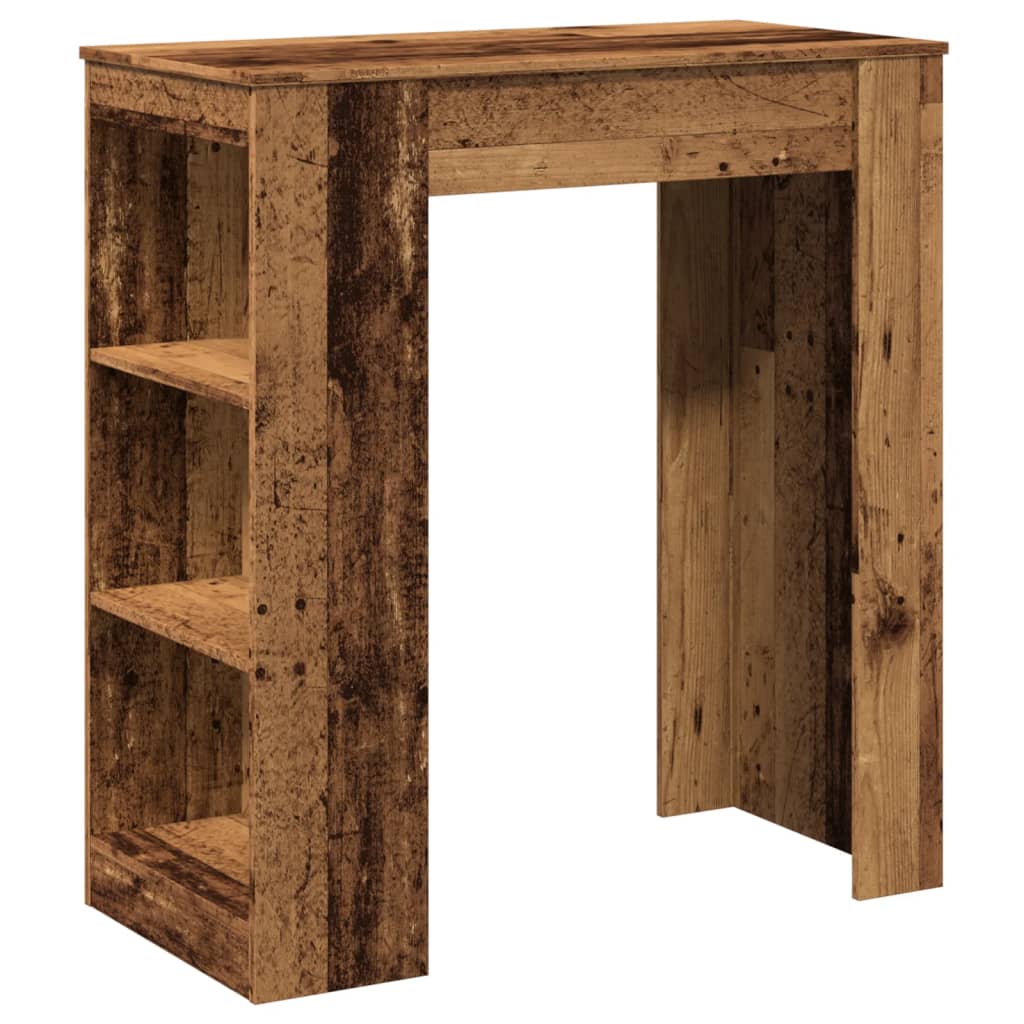 Vintage Bar Table with Racks - Old Wood, 95x47x103.5 cm, Engineered Wood