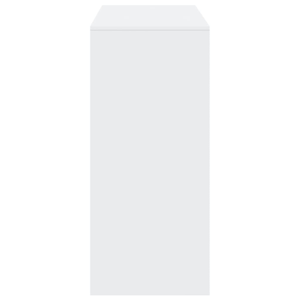 White Engineered Wood Bar Table with Shelf, 124x46x103.5 cm