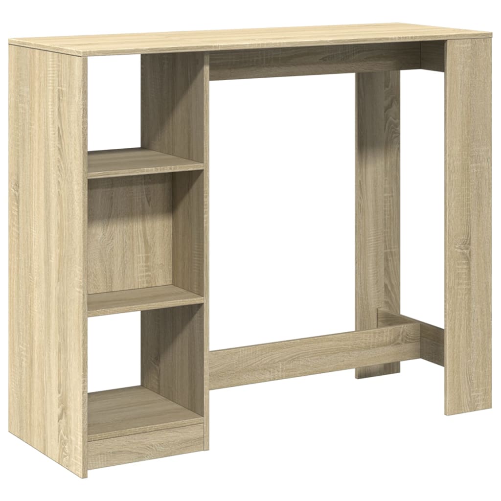 Sonoma Oak Bar Table with Shelf, 124x46x103.5 cm - Engineered Wood