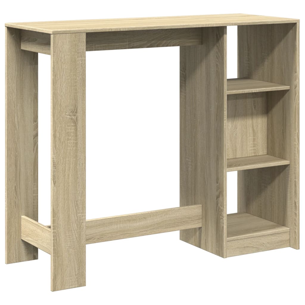 Sonoma Oak Bar Table with Shelf, 124x46x103.5 cm - Engineered Wood
