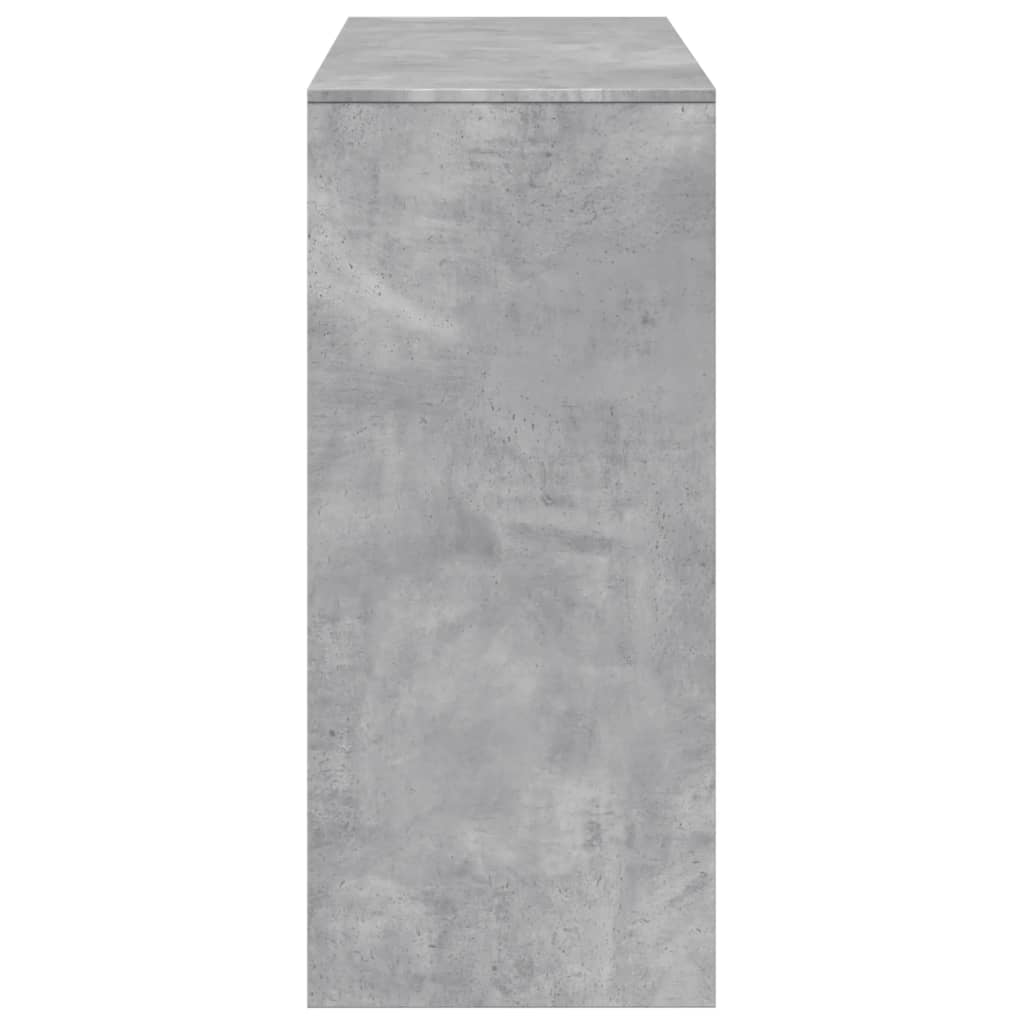 Concrete Grey Bar Table with Shelf, Engineered Wood, 124x46x103.5 cm
