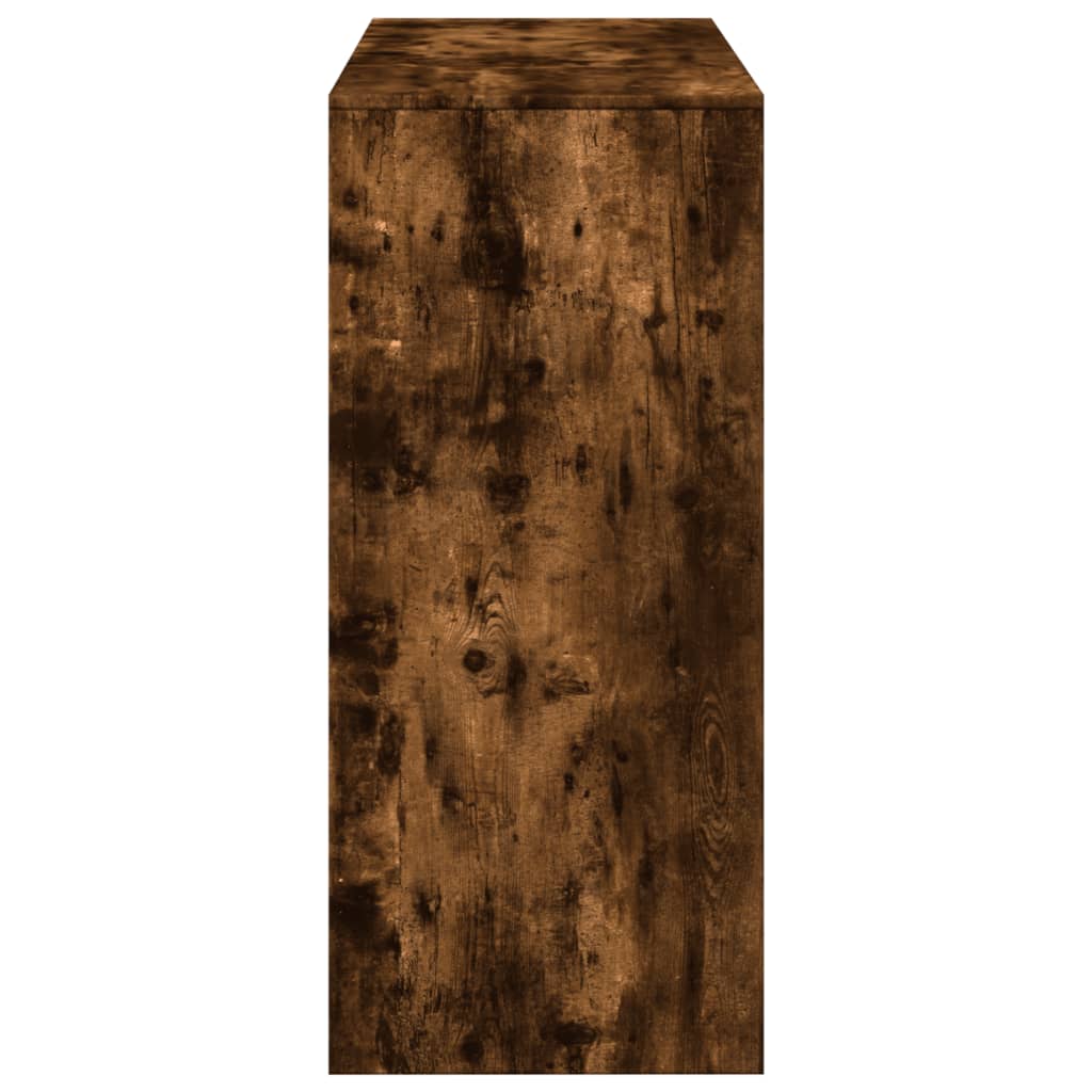 Smoked Oak Bar Table with Shelf - Engineered Wood 124x46x103.5 cm