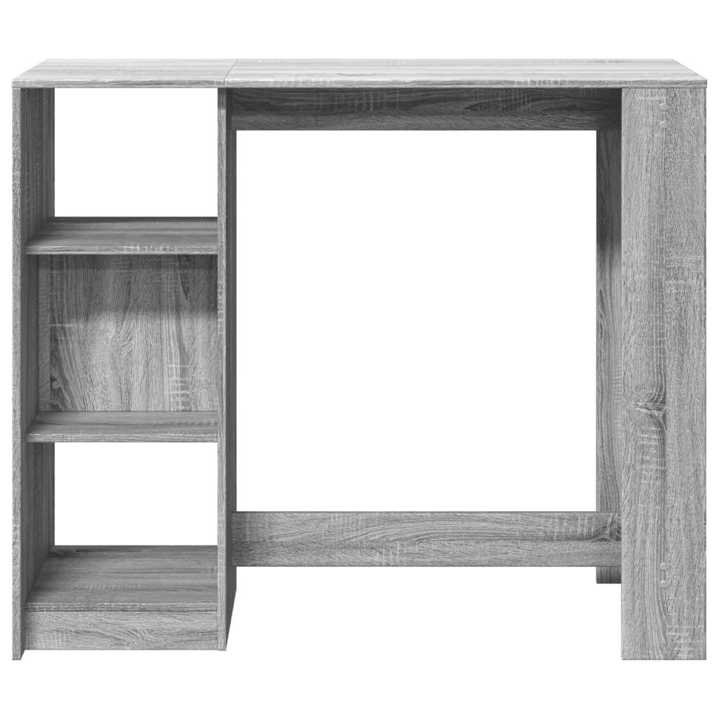 Grey Sonoma Bar Table with Shelf 124x46x103.5 cm - Engineered Wood