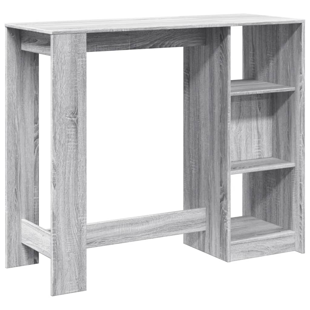 Grey Sonoma Bar Table with Shelf 124x46x103.5 cm - Engineered Wood