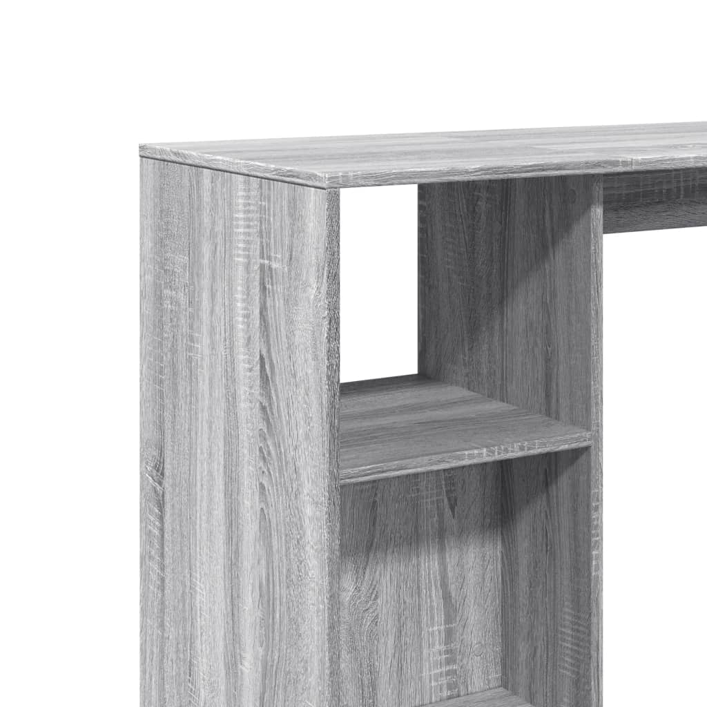Grey Sonoma Bar Table with Shelf 124x46x103.5 cm - Engineered Wood