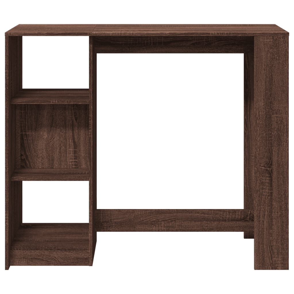 Brown Oak Bar Table with Shelf, 124x46x103.5 cm, Engineered Wood