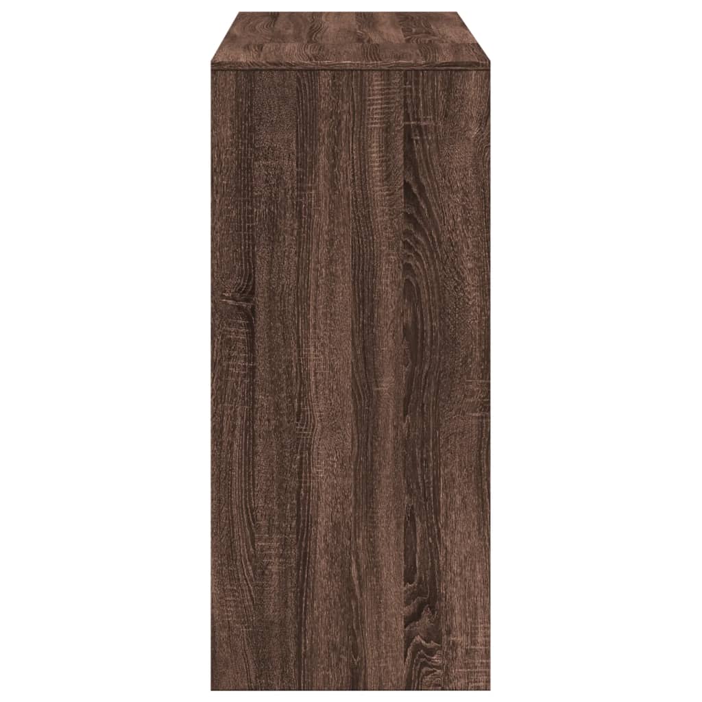 Brown Oak Bar Table with Shelf, 124x46x103.5 cm, Engineered Wood