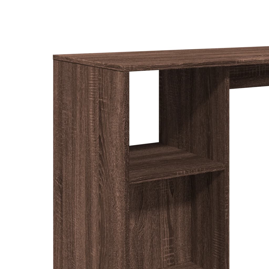 Brown Oak Bar Table with Shelf, 124x46x103.5 cm, Engineered Wood