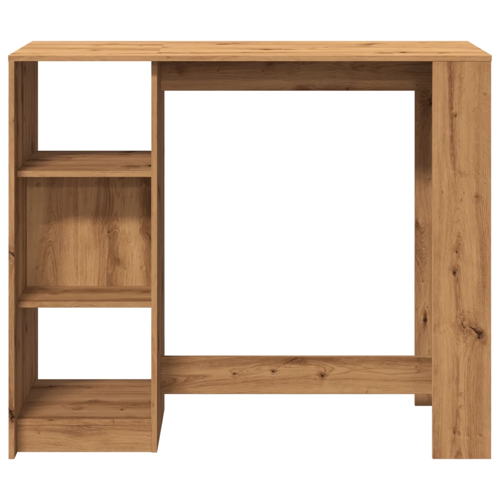Artisan Oak Bar Table with Shelf, Engineered Wood 124x46x103.5 cm