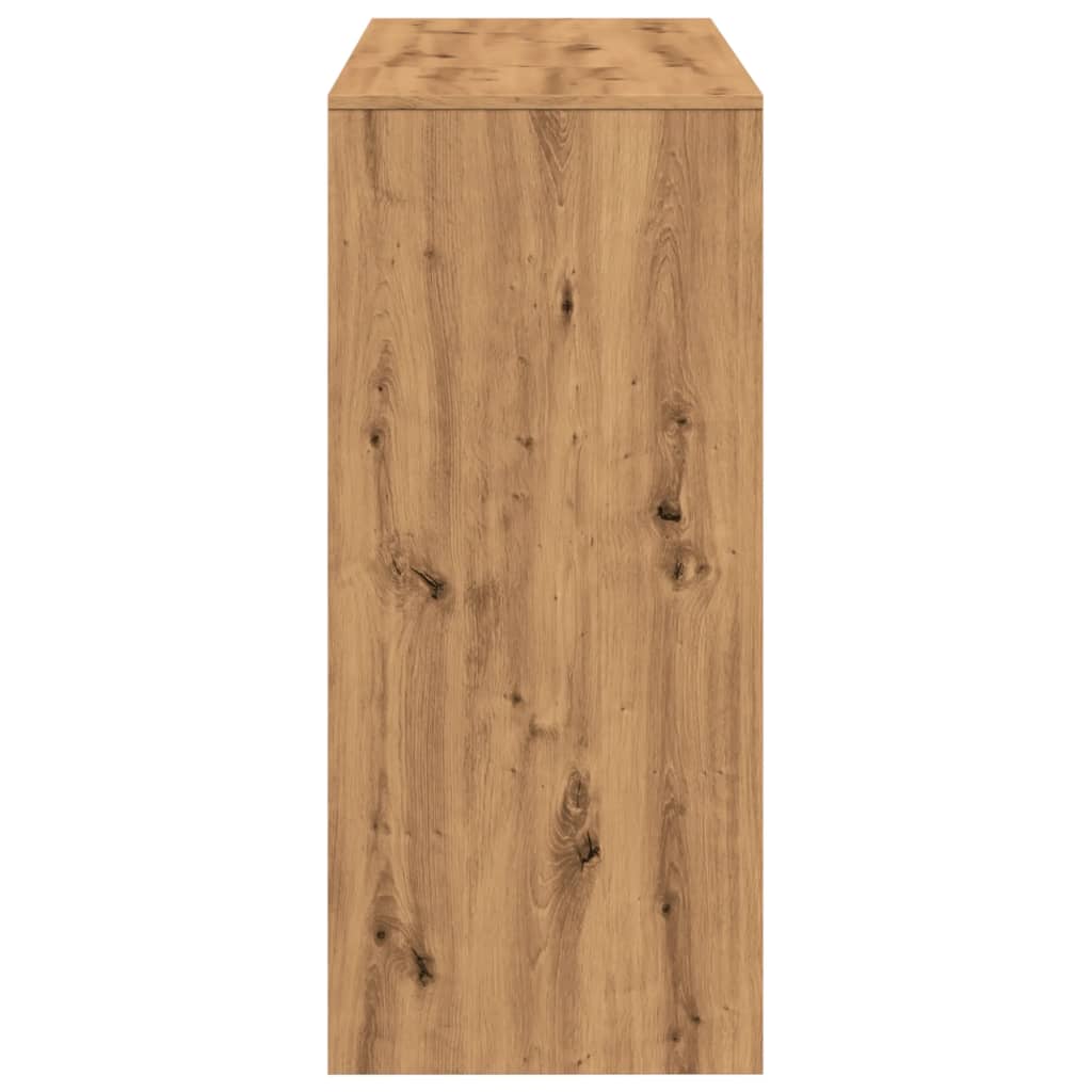 Artisan Oak Bar Table with Shelf, Engineered Wood 124x46x103.5 cm