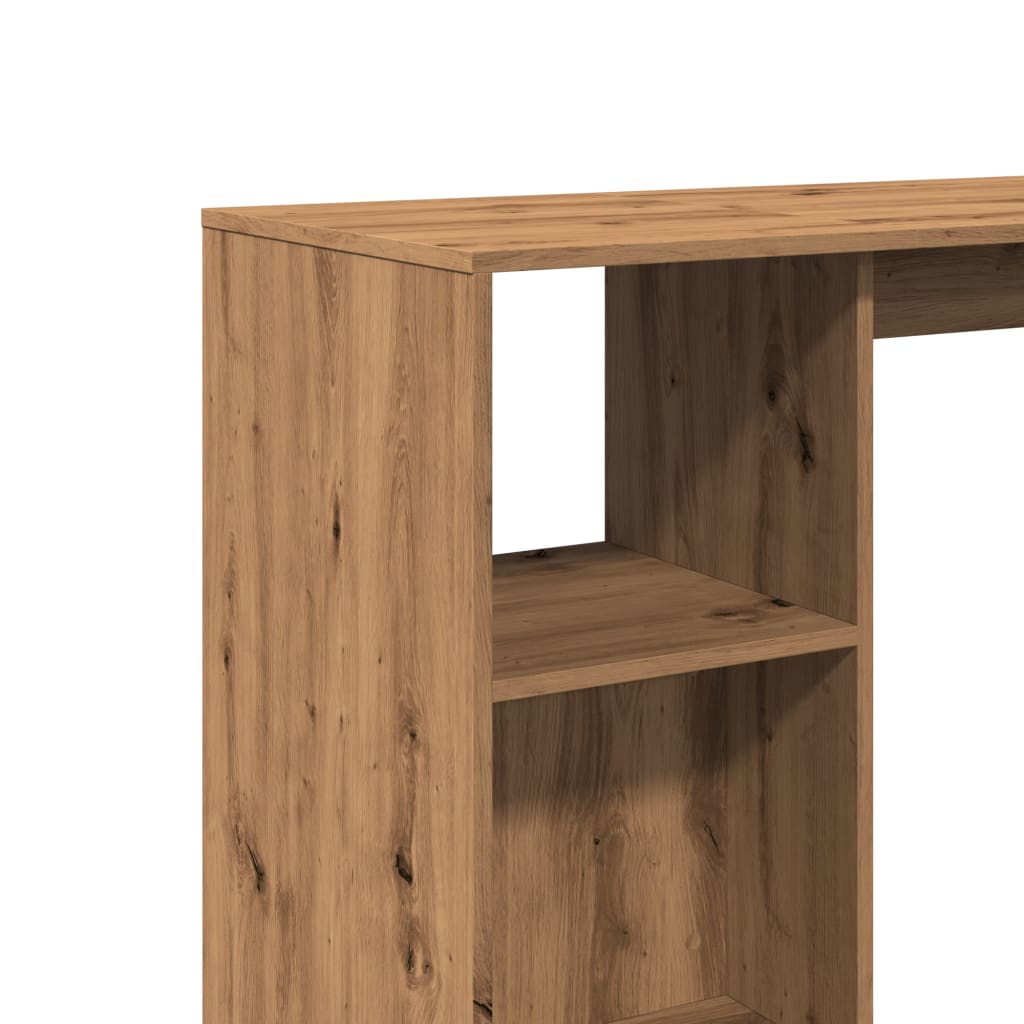 Artisan Oak Bar Table with Shelf, Engineered Wood 124x46x103.5 cm