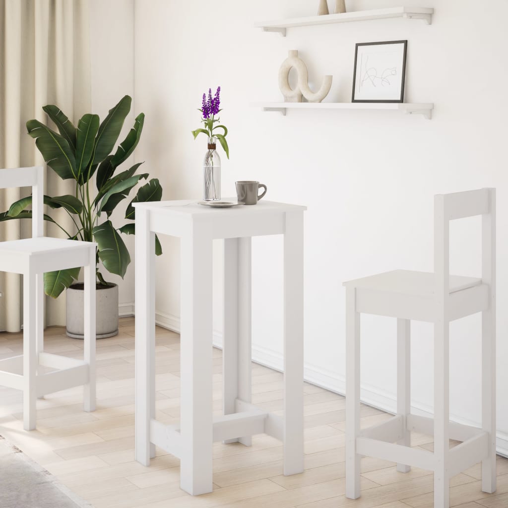 Stylish White Engineered Wood Bar Table 51x50x103.5 cm