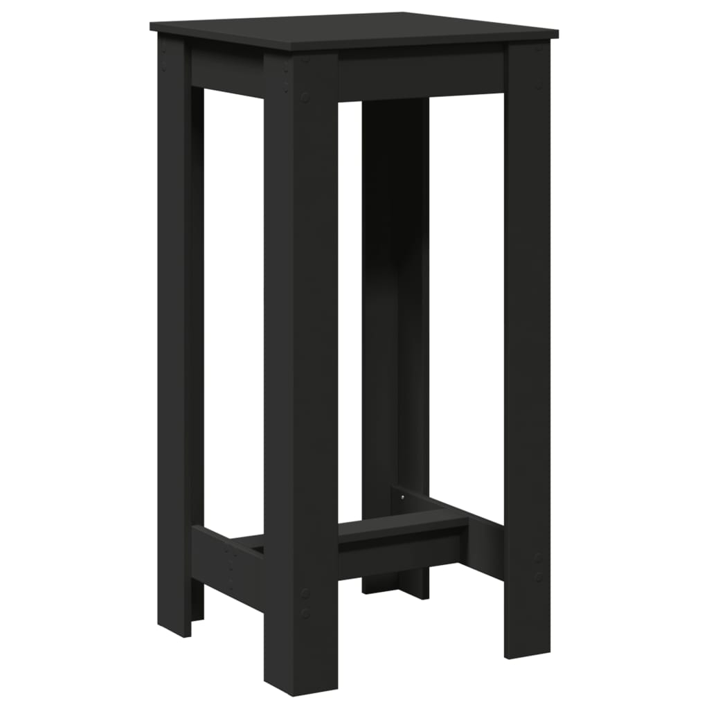 Sleek Black Engineered Wood Bar Table 51x50x103.5 cm
