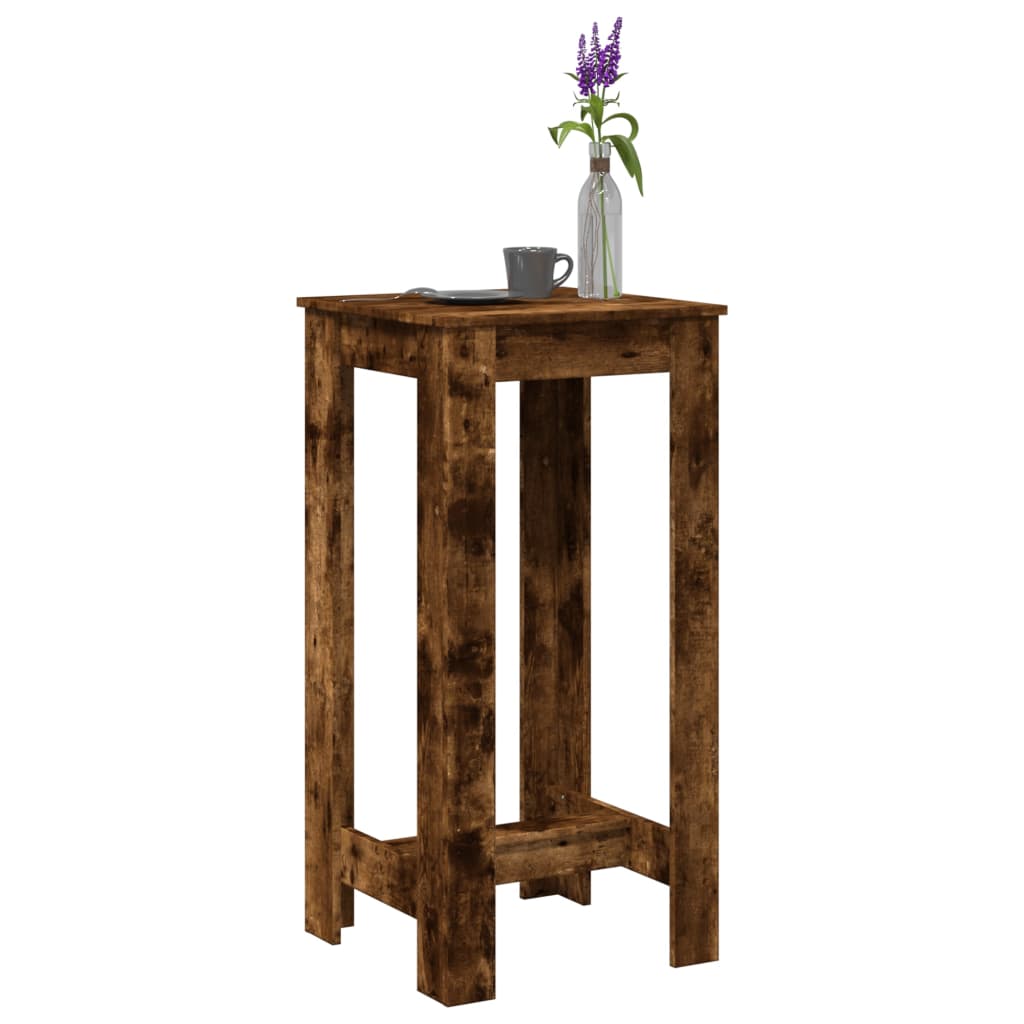 Smoked Oak Bar Table 51x50x103.5 cm - Engineered Wood Elegance