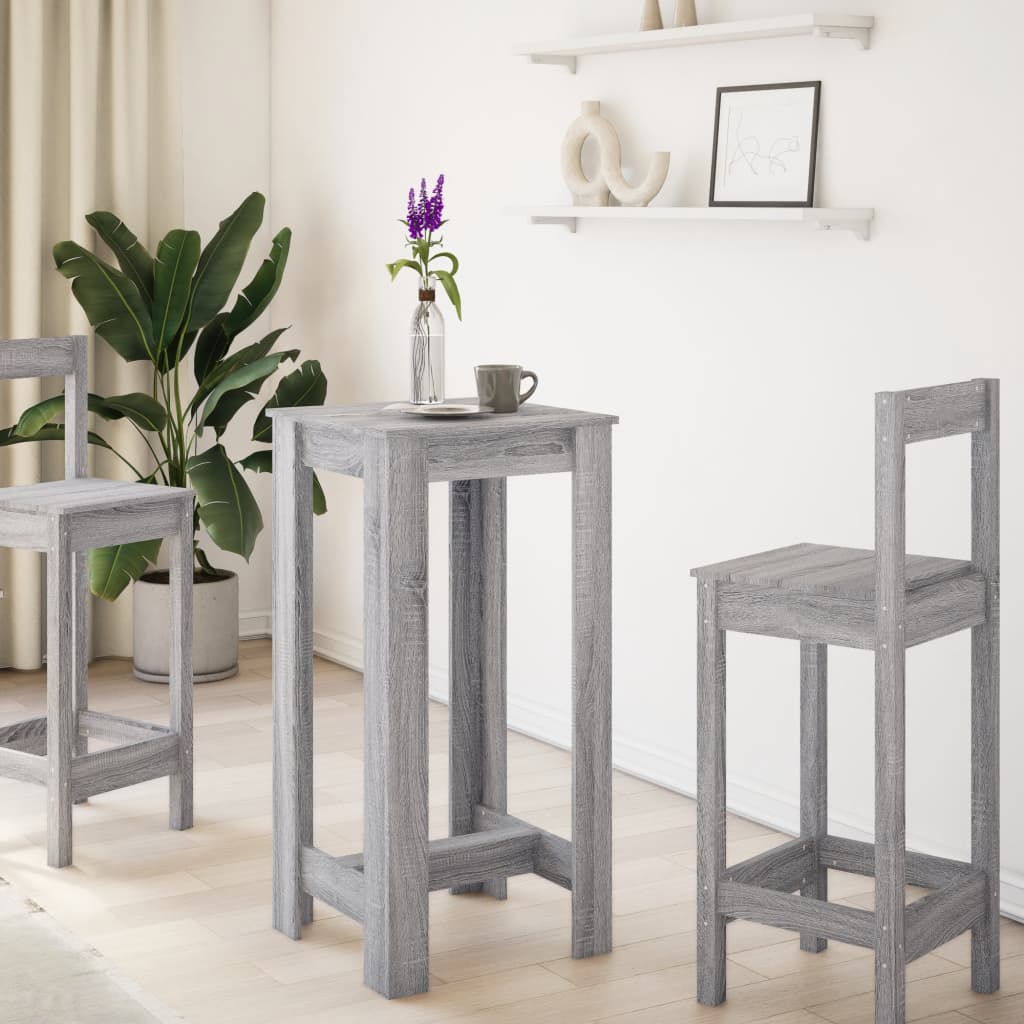 Grey Sonoma Bar Table, 51x50x103.5 cm, Engineered Wood