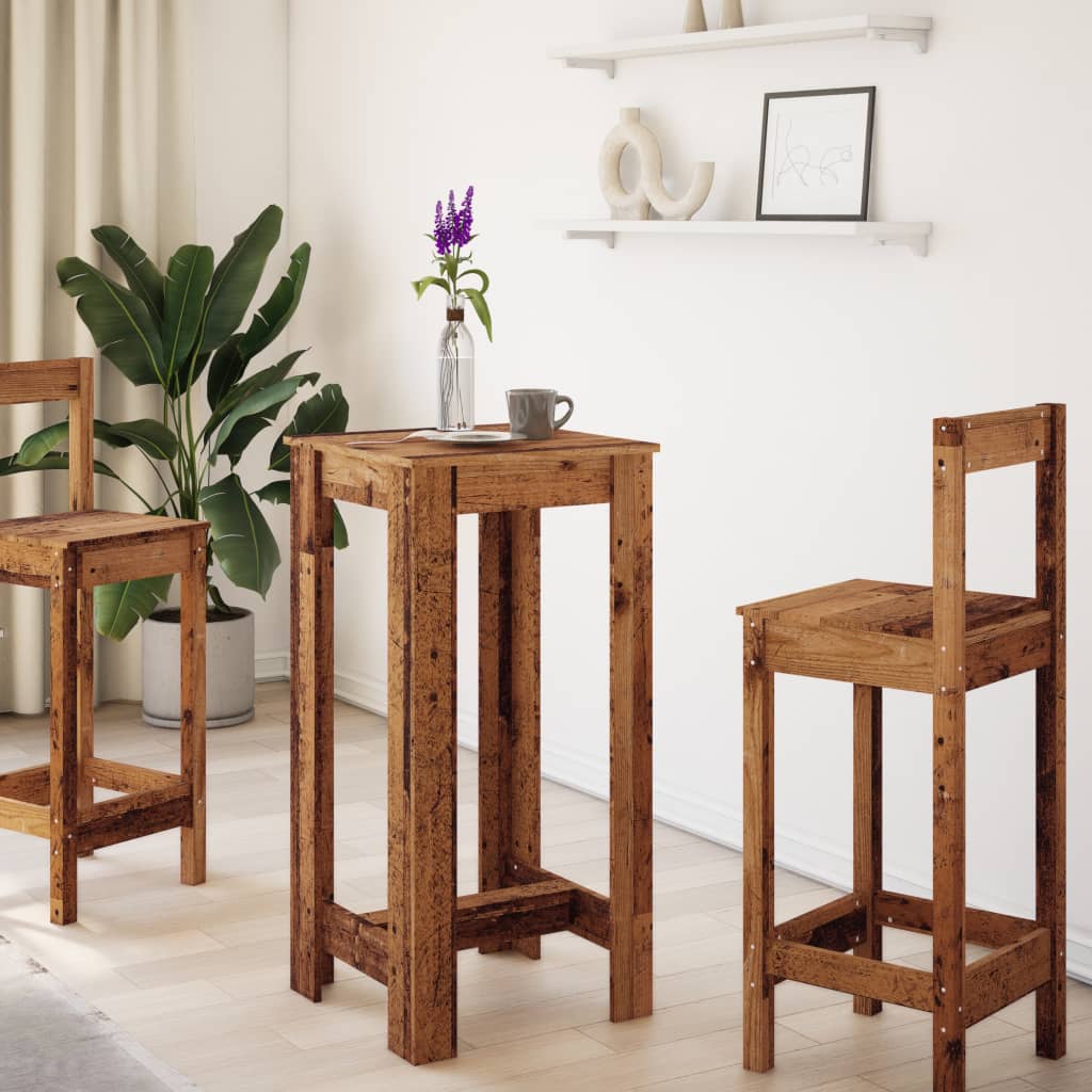 Rustic Bar Table, Engineered Wood, 51x50x103.5 cm