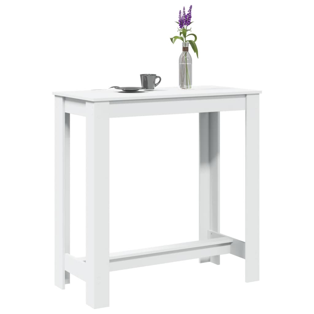 White Engineered Wood Bar Table 102x50x103.5 cm