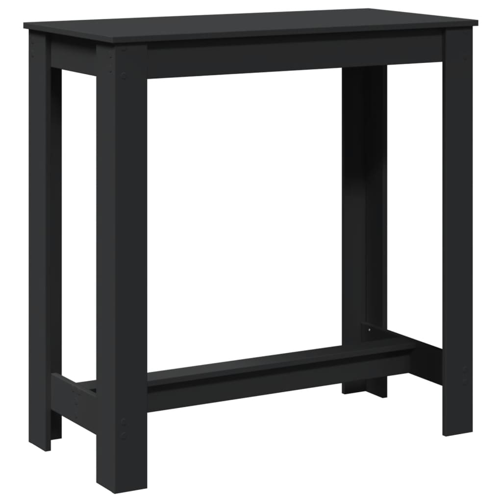 Sleek Black Bar Table, Engineered Wood, 102x50x103.5 cm