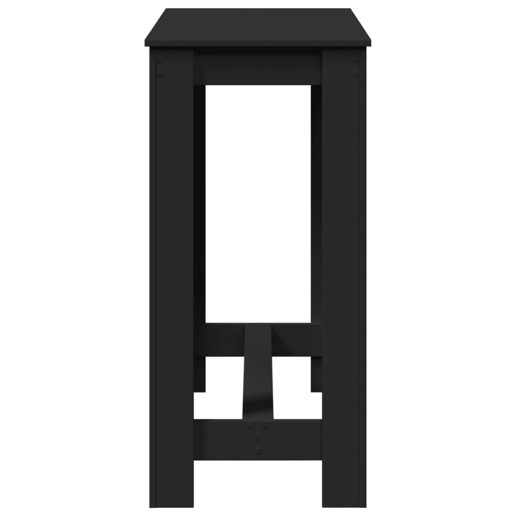 Sleek Black Bar Table, Engineered Wood, 102x50x103.5 cm