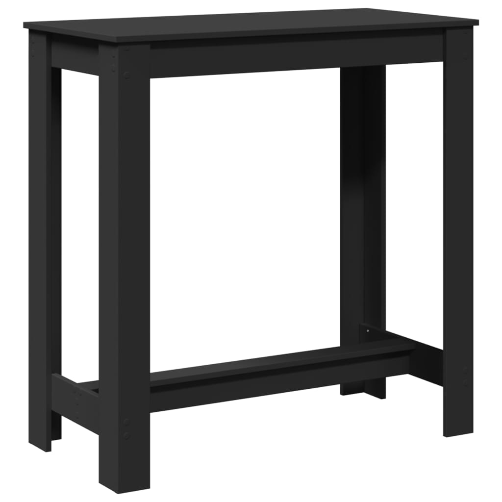 Sleek Black Bar Table, Engineered Wood, 102x50x103.5 cm
