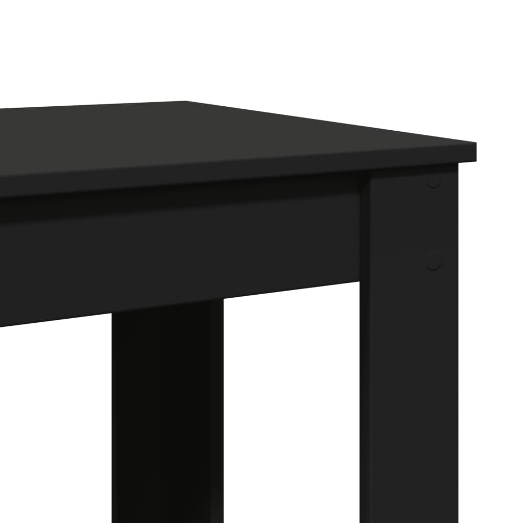 Sleek Black Bar Table, Engineered Wood, 102x50x103.5 cm