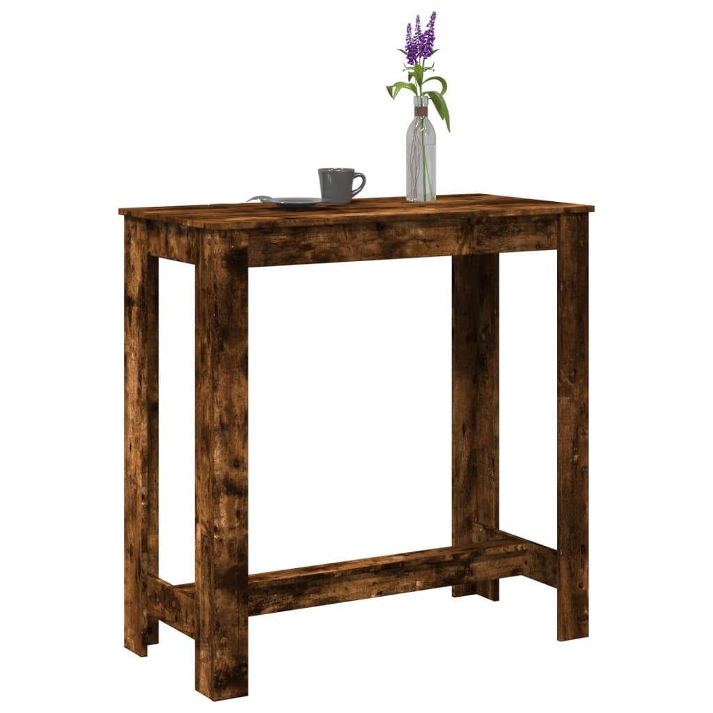 Smoked Oak Bar Table - Engineered Wood 102x50x103.5 cm