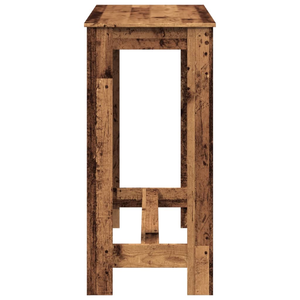 Rustic Bar Table, Old Wood Finish, 102x50x103.5cm Engineered Wood