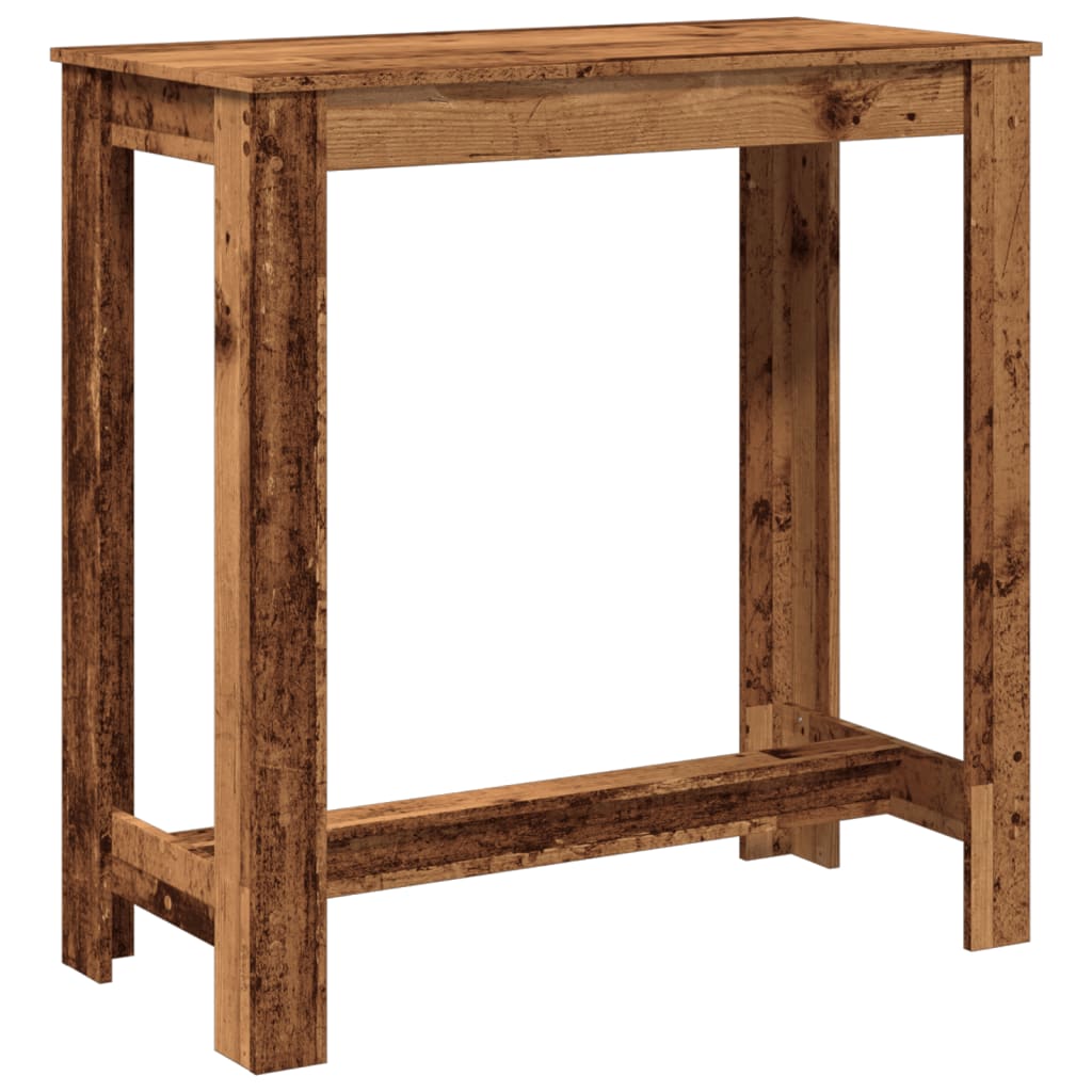 Rustic Bar Table, Old Wood Finish, 102x50x103.5cm Engineered Wood