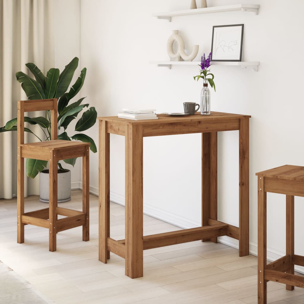 Artisan Oak Bar Table 102x50x103.5 cm - Engineered Wood Design