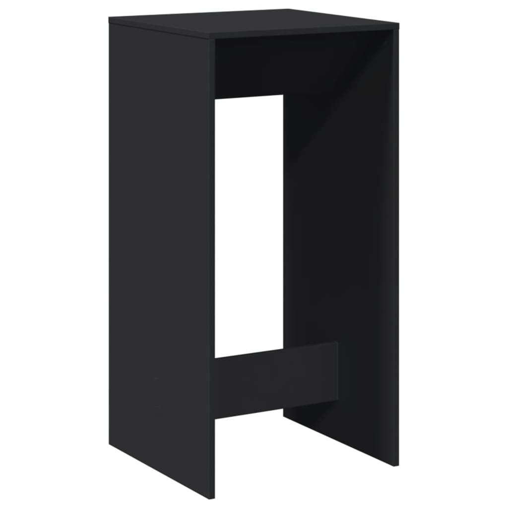 Sleek Black Bar Table, Engineered Wood, 51x50x103.5 cm