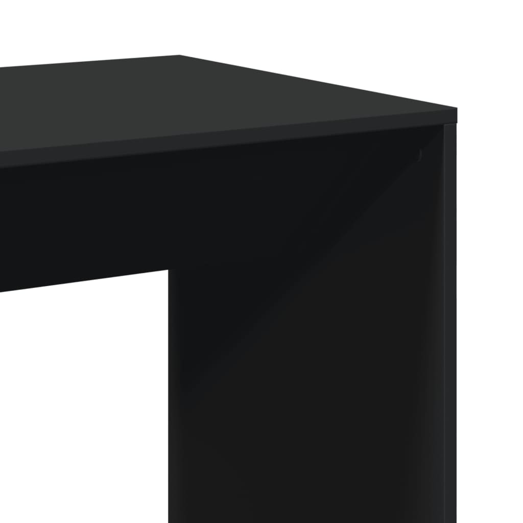 Sleek Black Bar Table, Engineered Wood, 51x50x103.5 cm