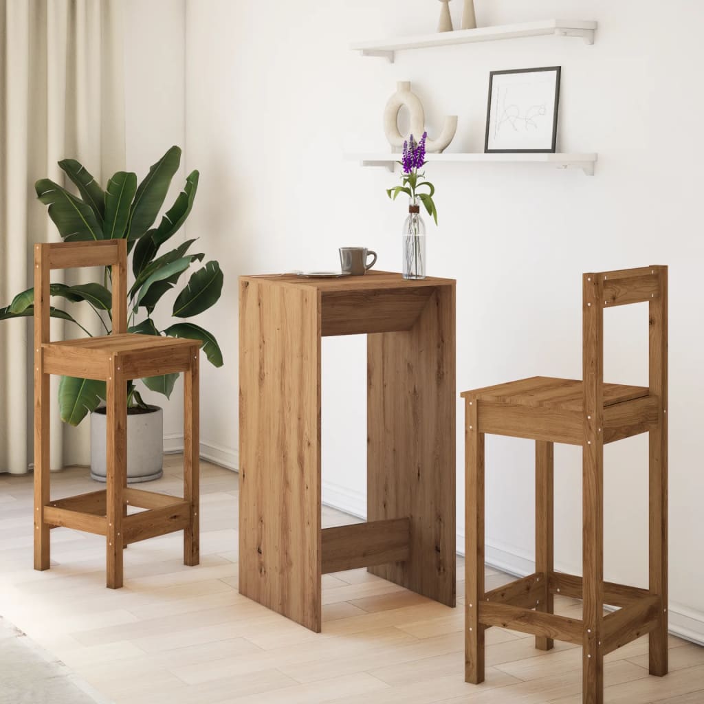 Stylish Artisan Oak Bar Table, 51x50x103.5 cm, Engineered Wood