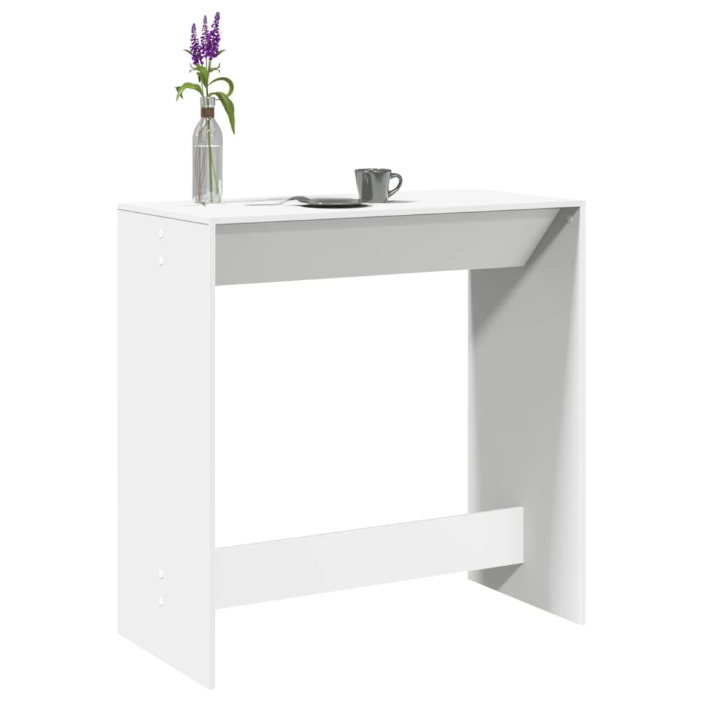 Sleek White Engineered Wood Bar Table, 102x50x103.5 cm