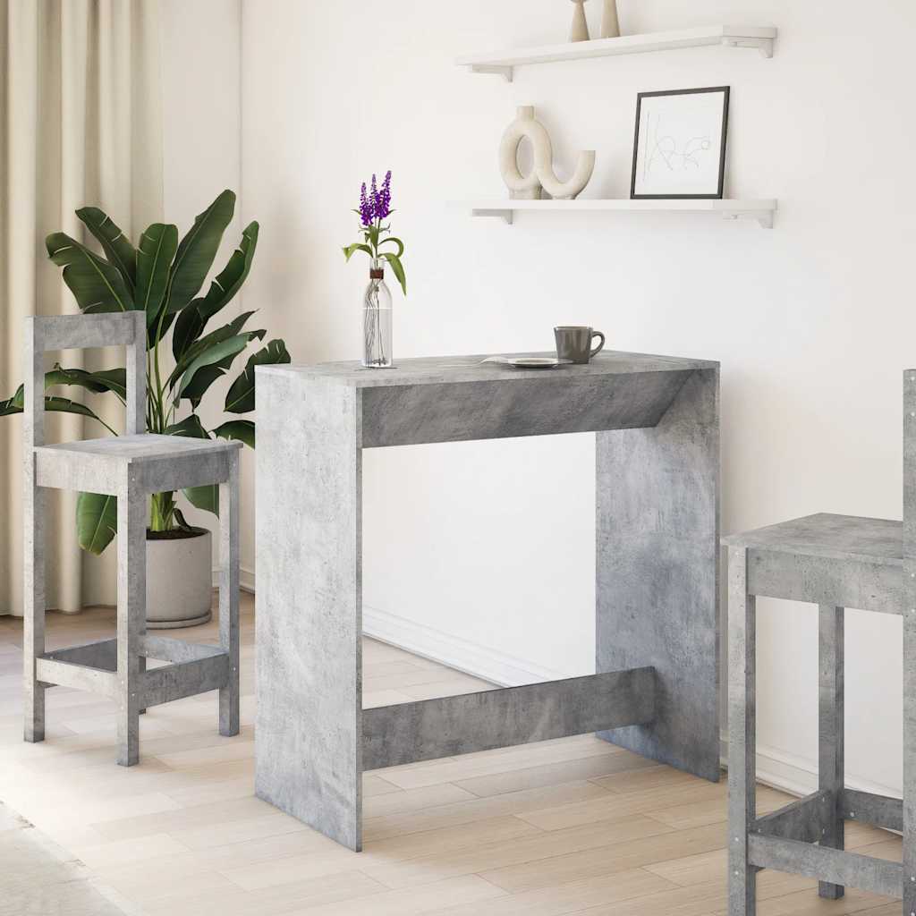 Concrete Grey Bar Table 102x50x103.5 cm - Engineered Wood Design